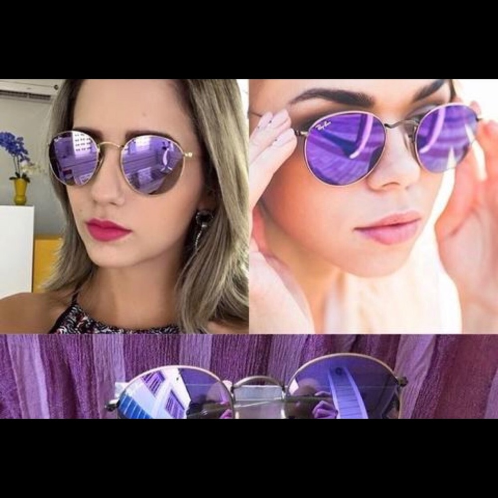 Purple and blue round lens rayban sunglasses - Picture 8 of 8